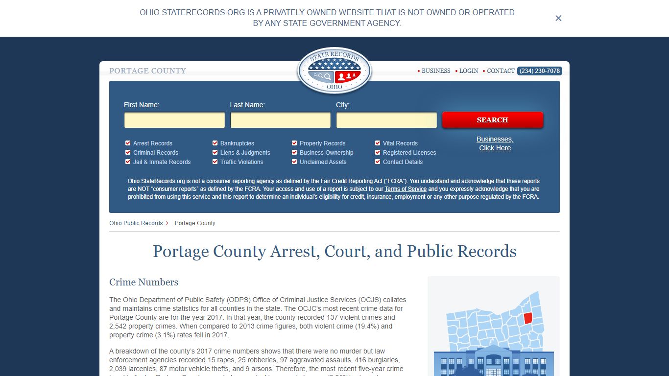 Portage County Arrest, Court, and Public Records